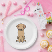 Golden Retriever Dog Cartoon Papieren Bordje (Feest)