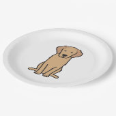 Golden Retriever Dog Cartoon Papieren Bordje (Gekanteld)
