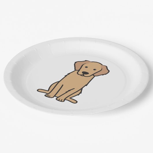 Golden Retriever Dog Cartoon Papieren Bordje (Gekanteld)