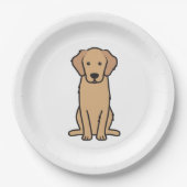 Golden Retriever Dog Cartoon Papieren Bordje (Voorkant)