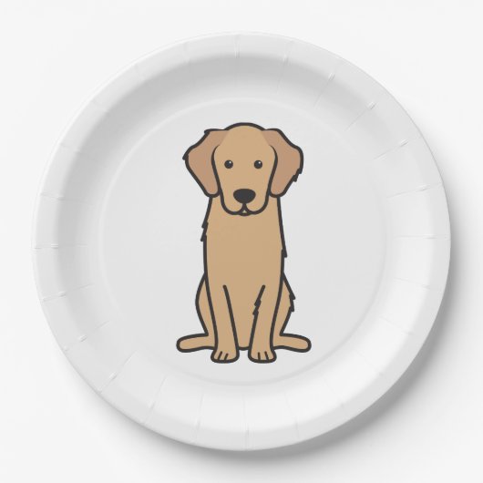 Golden Retriever Dog Cartoon Papieren Bordje (Voorkant)