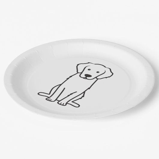 Golden Retriever Dog Cartoon Papieren Bordje (Gekanteld)