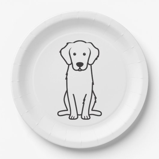 Golden Retriever Dog Cartoon Papieren Bordje (Voorkant)