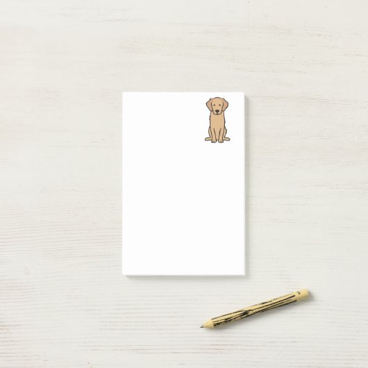 Golden Retriever Dog Cartoon Post-it® Notes (Op bureau)