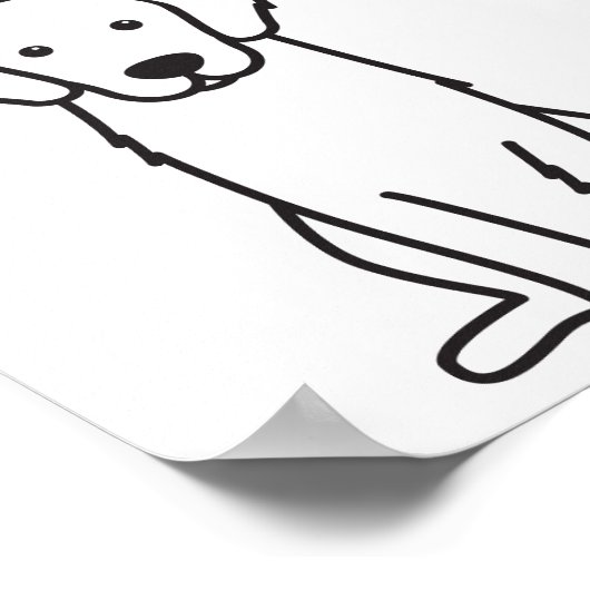 Golden Retriever Dog Cartoon Poster (Hoek)