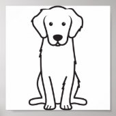 Golden Retriever Dog Cartoon Poster (Voorkant)