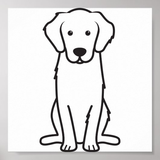 Golden Retriever Dog Cartoon Poster (Voorkant)
