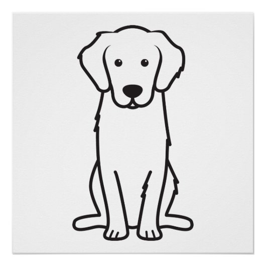 Golden Retriever Dog Cartoon Poster (Voorkant)