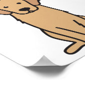 Golden Retriever Dog Cartoon Poster (Hoek)