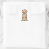 Golden Retriever Dog Cartoon Ronde Sticker (Tas)