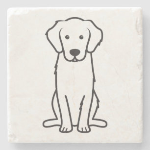 Golden Retriever Dog Cartoon Stenen Onderzetter