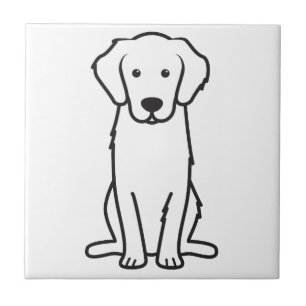 Golden Retriever Dog Cartoon Tegeltje