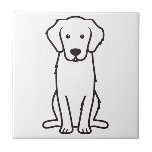 Golden Retriever Dog Cartoon Tegeltje (Voorkant)