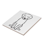 Golden Retriever Dog Cartoon Tegeltje (Zijkant)
