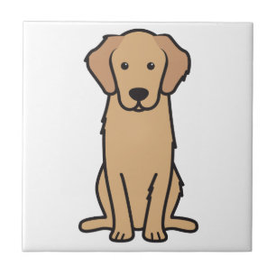 Golden Retriever Dog Cartoon Tegeltje