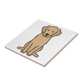 Golden Retriever Dog Cartoon Tegeltje (Zijkant)