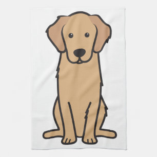 Golden Retriever Dog Cartoon Theedoek