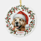 Golden Retriever Dog Ceramic Circle Ornament (Voorkant)