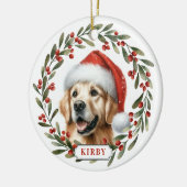 Golden Retriever Dog Ceramic Circle Ornament (Links)