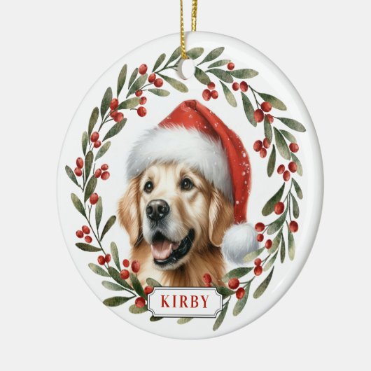 Golden Retriever Dog Ceramic Circle Ornament (Links)