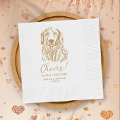 Golden Retriever Dog Cheers Aangepaste bruiloft Servet