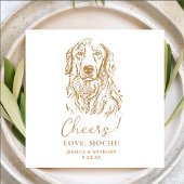 Golden Retriever Dog Cheers Aangepaste bruiloft Servet