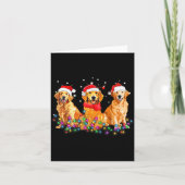 Golden Retriever Dog Christmas Lights Cute Matchin Kaart (Voorkant)