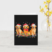 Golden Retriever Dog Christmas Lights Cute Matchin Kaart (Gele Bloem)
