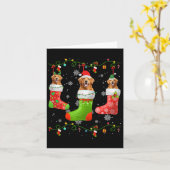 Golden Retriever Dog Christmas Sokken Lights Puppy Kaart (Gele Bloem)