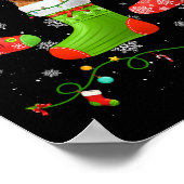 Golden Retriever Dog Christmas Sokken Lights Puppy Poster (Hoek)