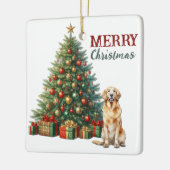 Golden Retriever Dog Christmas Tree Keramisch Ornament (Links)