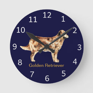 Golden Retriever Dog Clock Ronde Klok