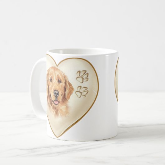 Golden Retriever Dog Coffee Mok Cup (Voorkant links)