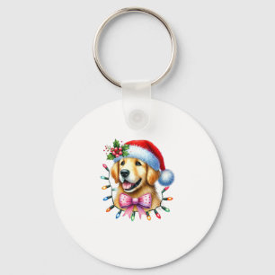 Golden Retriever Dog Coquette Bow Christmas Matchi Sleutelhanger