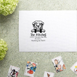 Golden Retriever Dog, Custom Return Address Rubberstempel
