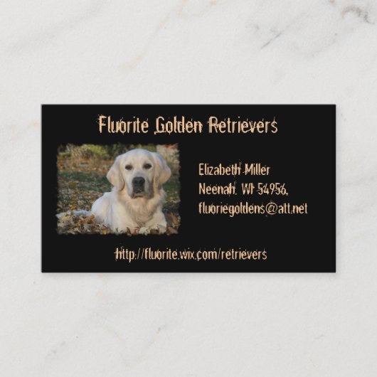 Golden Retriever Dog Custom Visitekaartje (Voorkant)