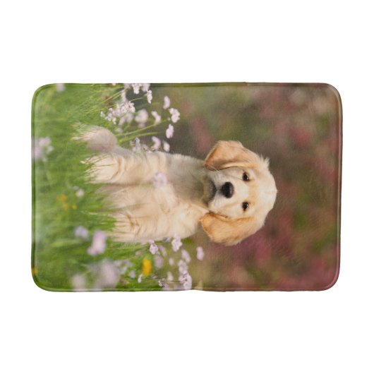 Golden Retriever Dog Cute Goldie Puppy - Badmat (Voorkant)