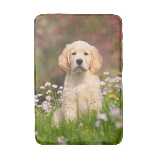 Golden Retriever Dog Cute Goldie Puppy - Badmat (Voorkant Verticaal)