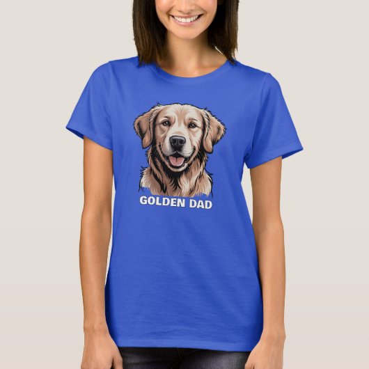 Golden Retriever Dog Dad T-Shirt – Customizable Gi (Voorkant)