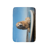 Golden Retriever Dog die op een pedaalbord leest Badmat (Voorkant Verticaal)