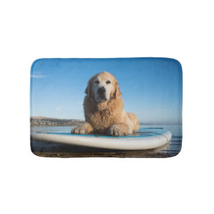 Golden Retriever Dog die op een pedaalbord leest Badmat