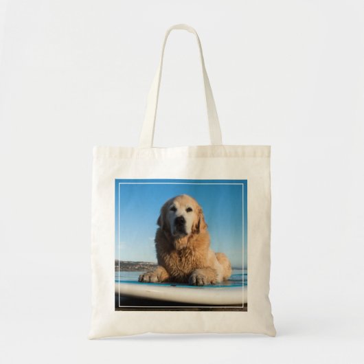 Golden Retriever Dog die op een pedaalbord leest Tote Bag (Voorkant)