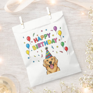 Golden Retriever Dog Doodle Happy Birthday Bedankzakje