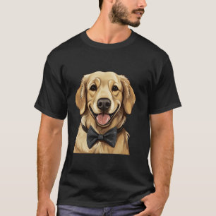 Golden Retriever Dog Dragen Bow Stropdas Zwart Nec T-shirt