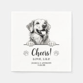 Golden Retriever Dog Drawing Gepersonaliseerde Pro Servet (Voorkant)