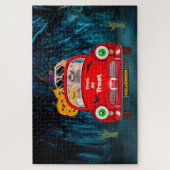 Golden Retriever Dog Driving Car Scary Halloween Legpuzzel (Verticaal)