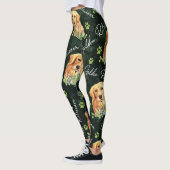 Golden Retriever Dog, Eucalyptus Leaves, Paw Print Leggings (Links)