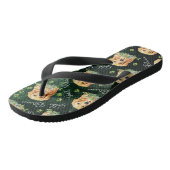 Golden Retriever Dog, Eucalyptus Leaves, Paw Print Teenslippers (Schuin)