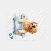 Golden Retriever Dog Fleece Deken (Voorkant (Horizontaal))