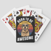 Golden Retriever Dog geboren uit Geweldige retro-z Pokerkaarten (Achterkant)